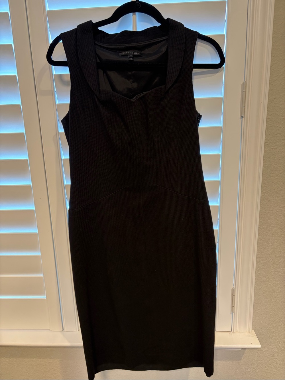 David Meister Black Textured Dress